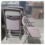 Padded Folding Chair Lot Metal Frame Event Banquet Chairs Church Office Seating Stackable