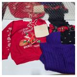 Vintage Christmas Sweater Lot Knit Holiday Sweaters Santa Graphic + Purse Seasonal Apparel Retail $80+