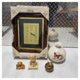 Vintage Cannon Wall Clock Brass Apple Trinket Dish Vase Figurines Decor Collectible Lot