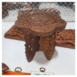 Hand Carved Wood Wall Shelf Decor Basket Religious Plaques Folk Art Home Decor Lot