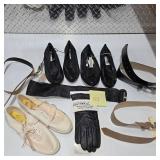 Vintage Leather Gloves Belts Women’s Shoes Loafers Canvas Sneakers Accessory Lot Mixed Sizes