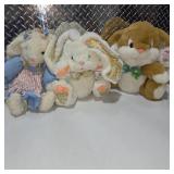 Vintage Easter Bunny Plush Lot Long Ear Cuties Stuffed Rabbits Spring Holiday Décor Collectibles