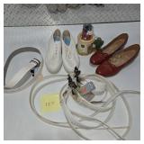 Women’s Shoes Belt & Fashion Accessory Lot White Sneakers Leather Flats Chic Belts New Tags