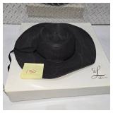 De Lendreci’s Wide Brim Women’s Fashion Hat w/ Original Box Black Dress Sun Hat