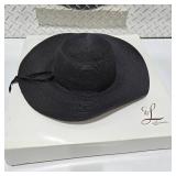 De Lendreci’s Wide Brim Women’s Fashion Hat w/ Original Box Black Dress Sun Hat