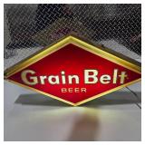 Vintage Grain Belt Beer Lighted Bar Sign Large Diamond Wall Display Man Cave Brewery Decor