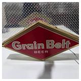 Vintage Grain Belt Beer Lighted Bar Sign Large Diamond Wall Display Man Cave Brewery Decor