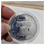 Cook Islands $2 Tribute To The United States Liberty Bell .999 Fine Silver 1/2 Oz Coin Capsule