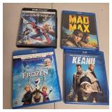 Blu Ray & 4K Movie Lot Mad Max Fury Road Keanu Frozen Collector’s Amazing Spider-Man 2
