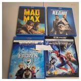 Blu Ray & 4K Movie Lot Mad Max Fury Road Keanu Frozen Collector’s Amazing Spider-Man 2