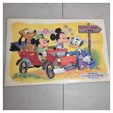 Vintage Walt Disney Ludwig Von Drake Mickey Minnie Pluto Cartoon Wall Art Print Decor