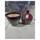 Large Decorative Ceramic Planter Pot + Modern Decorative Vase Home Decor