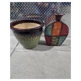 Large Decorative Ceramic Planter Pot + Modern Decorative Vase Home Decor