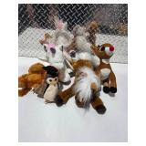 Christmas Plush Lot Rudolph Reindeer Unicorn Owl Horse Monkey Stuffed Animals Bundle