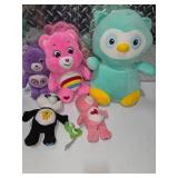 Care Bears Plush Lot Large Pink & Purple Bears Owl Stuffed Animals Bundle