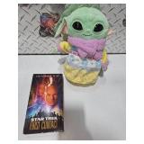 Grogu Baby Yoda Plush Star Wars Character w/ Star Trek First Contact VHS Movie Lot