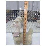 Large Decorative White Reindeer w/ Glitter Antlers Holiday Christmas Decor