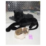 Large Black Panther Plush Stuffed Animal w/ Dog Plush Toy Decor Display Lot