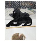 Large Black Panther Plush Stuffed Animal w/ Dog Plush Toy Decor Display Lot