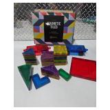 Colorful Magnetic Tiles 60 Piece STEM Building Set Creative Learning Toy