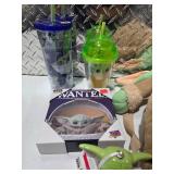 Star Wars Grogu Baby Yoda Plush Backpack Cups Light Mandalorian Disney Lot