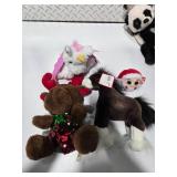 Large Plush Animal Stuffed Toy Lot Moose Horse Dog Unicorn TY Holiday Plush