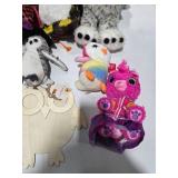 Ty Beanie Boo Plush Owl Lot Big Eye Stuffed Animals Fall Decor Woodland Bundle