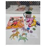 Disney Mickey Pluto Care Bears Unicorn Horse Figures Mug Kids Toy Lot