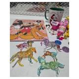 Disney Mickey Pluto Care Bears Unicorn Horse Figures Mug Kids Toy Lot