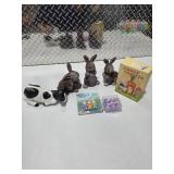 Easter Bunny Decor Figurine Lot Farmhouse Rabbits Spring Decorations Dog Figure