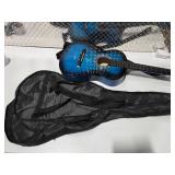 Full Size Acoustic Guitar Blue Burst w Gig Bag Beginner Student Starter