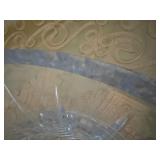 Vintage Crystal Serving Bowl with Floral Design and Glass Ice Bucket