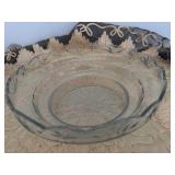 Vintage Glass Serving Bowl (10.5" D)