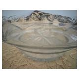Vintage Glass Serving Bowl (10.5" D)