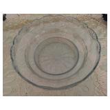 Vintage Glass Serving Bowl (10.5" D)