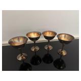 Set of Four Vintage Silver-Plated Champagne or Sherbet Goblets