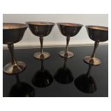 Set of Four Vintage Silver-Plated Champagne or Sherbet Goblets