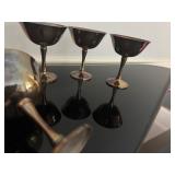 Set of Four Vintage Silver-Plated Champagne or Sherbet Goblets