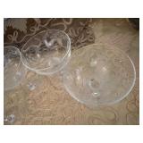 Vintage Wine or Champagne Glasses Bamboo Etched Design