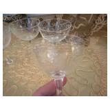 Vintage Wine or Champagne Glasses Bamboo Etched Design