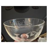 Vintage Wine or Champagne Glasses Bamboo Etched Design