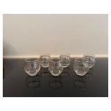 Vintage Mid Century Modern Glass with Gold Bands Footed Snifters (Set of 6)