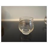 Vintage Mid Century Modern Glass with Gold Bands Footed Snifters (Set of 6)