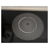 Decorative Glass Serving Trays - Christmas Design 13", Circular Dots 12"