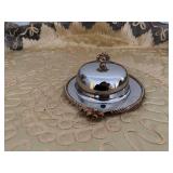 Onedia Stainless Steel with Gold Accents Serving Plate with Lid 6.5"