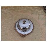 Onedia Stainless Steel with Gold Accents Serving Plate with Lid 6.5"