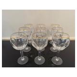 Vintage Crystal Wine Glasses (Qty 9)