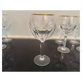 Vintage Crystal Wine Glasses (Qty 9)
