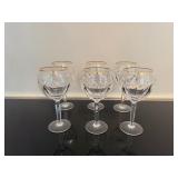 Vintage Crystal Wine Glasses (Qty 6)