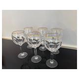 Vintage Crystal Wine Glasses (Qty 6)